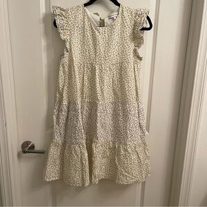 English Factory Multi Floral Mini Dress With Flutter Dress